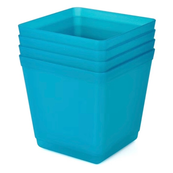 4pk NEW Teal Cube Utility Storage Bins 88oz. 6”x6” - Picture 1 of 3